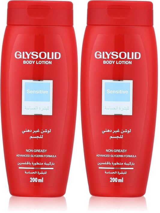 Glysolid body lotion for sensitive skin, 200 ml (Pack of 2)