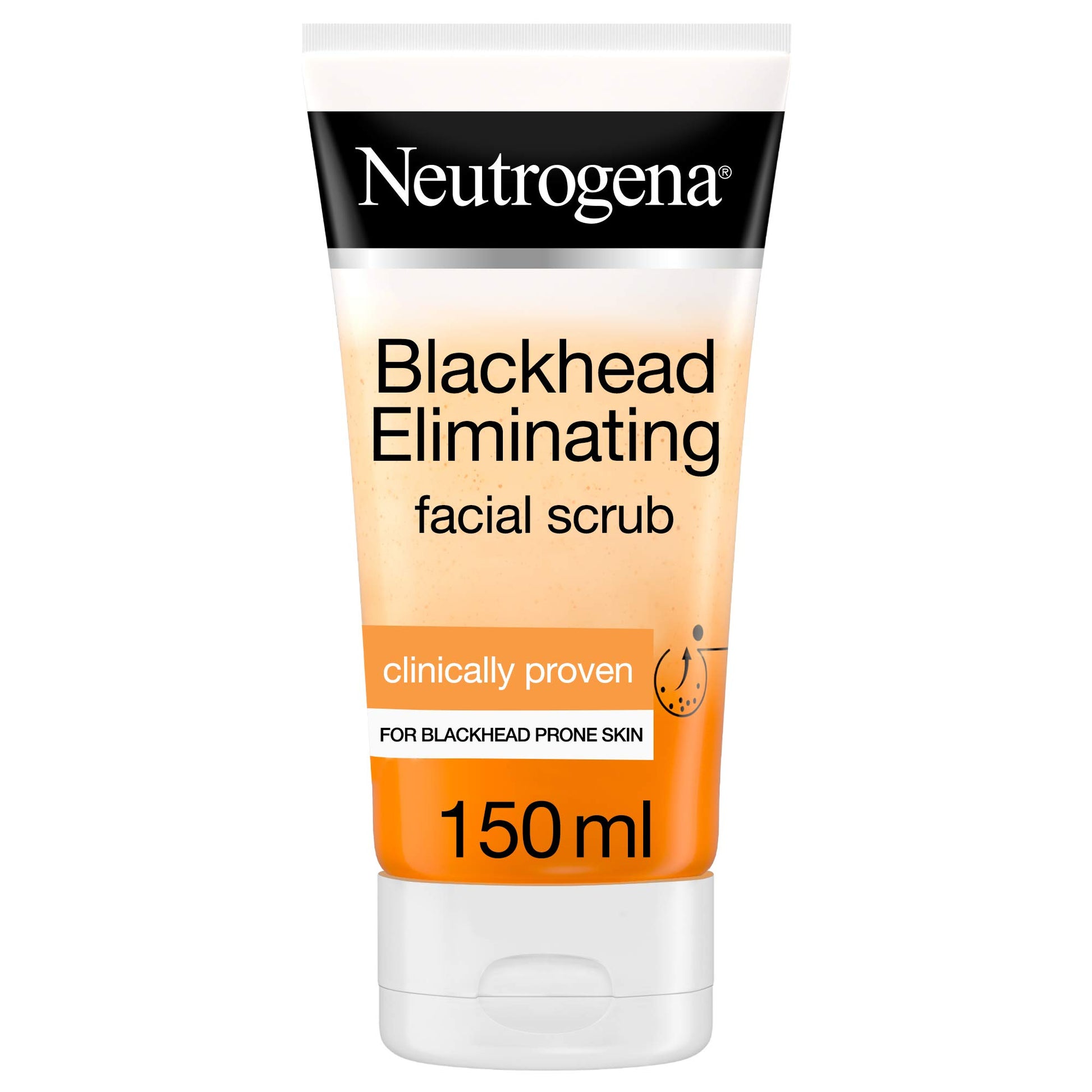 Neutrogena Blackhead Eliminating Facial Scrub With Purifying Salicylic Acid, helps eliminate and prevent blackheads from day 1, for a refined complexion, 150ml