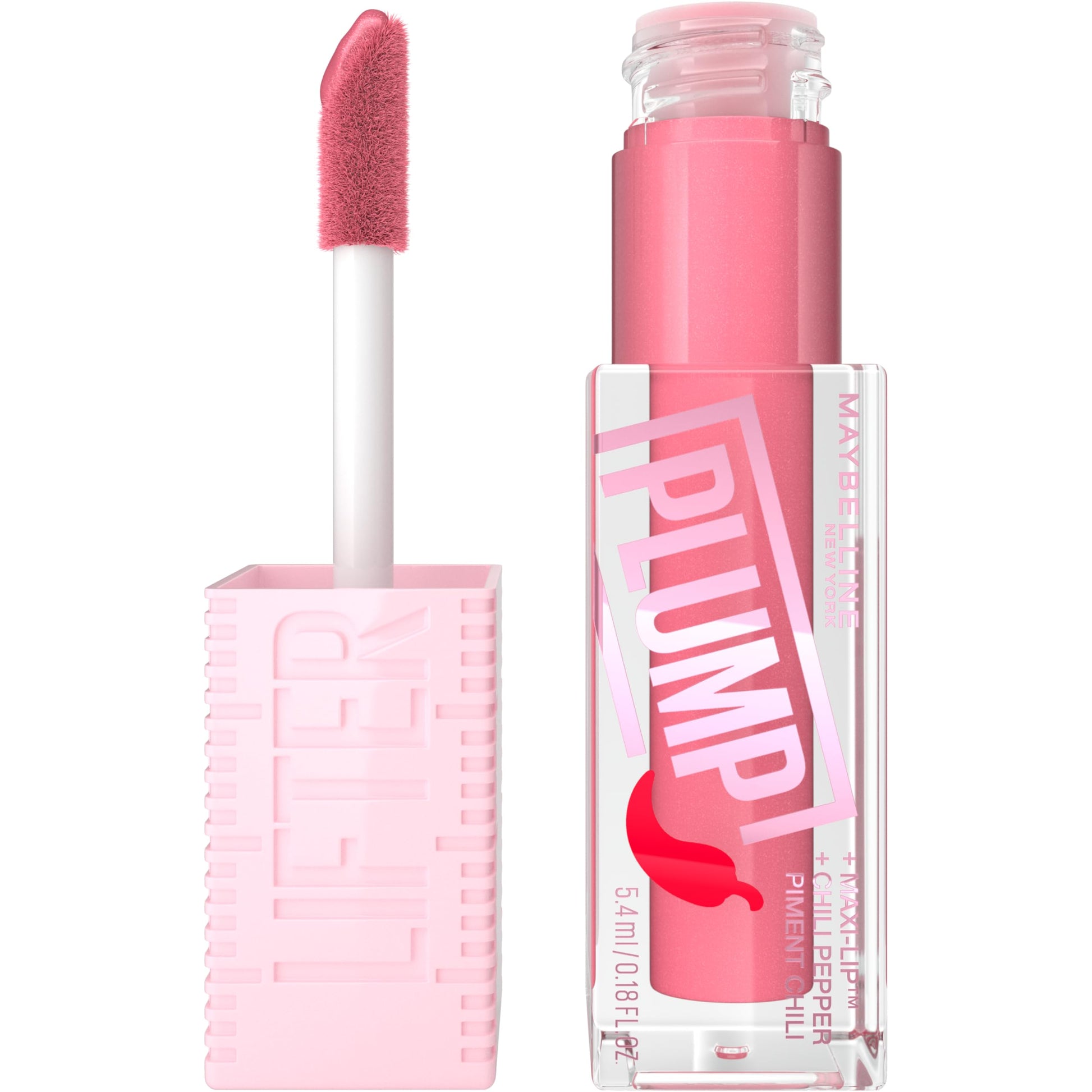MAYBELLINE New York LIFTER PLUMP PLUMPING LIP GLOSS WITH CHILI PEPPER, INTENSE HYDRATION & LASTING PLUMP, 001 BLUSH BLAZE