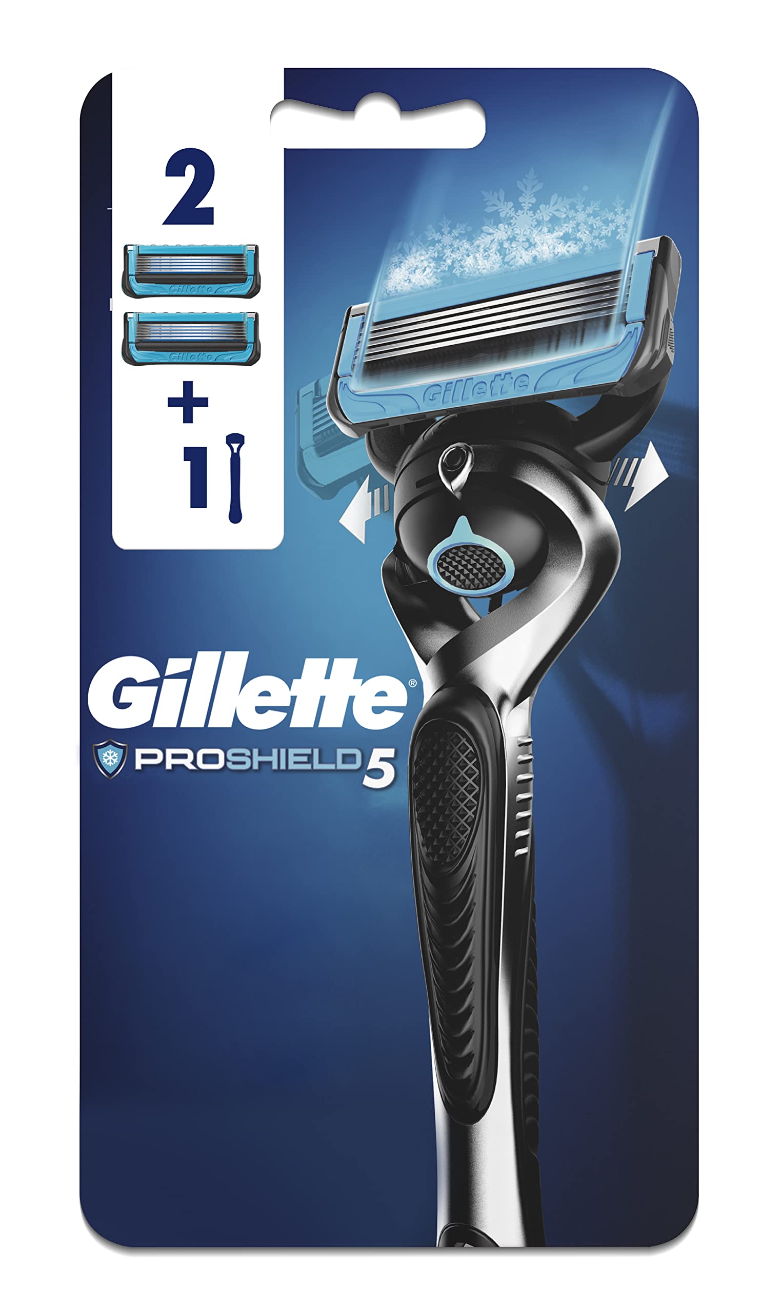 Gillette Procter & Gamble Gillette proshield5 chill razor handle + 2 blade refills