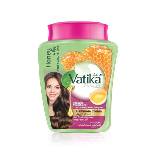 Vatika Naturals Intensive Nourishment Hammam Cream (225g) | Natural Extracts of Egg and Honey | Hair Growth Formula | For All Hair Types