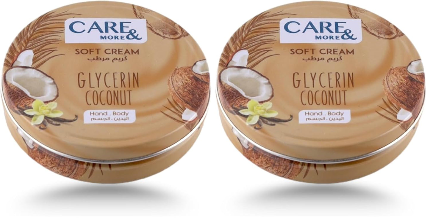Care & More soft cream with glycerin 75 ml coconut (Pack of 2)