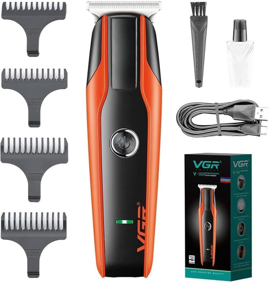 VGR V-999 Professional Rechargeable Cordless Beard Hair Trimmer Kit with Dual Motor, Guide Combs Brush USB Cord for Men, Family or Pets Rechargeable Li-ion Battery 120 minutes Runtime