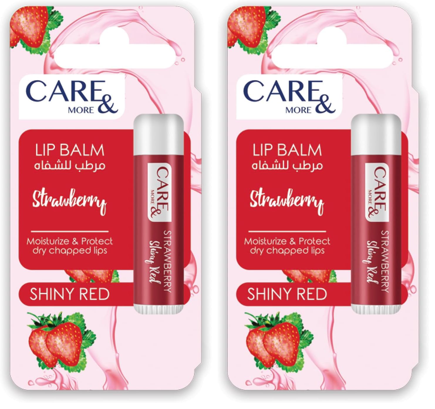 Care More Strawberry Lip Balm 4 g (Pack of 2)