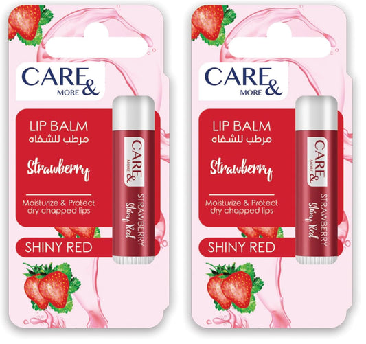 Care More Strawberry Lip Balm 4 g (Pack of 2)
