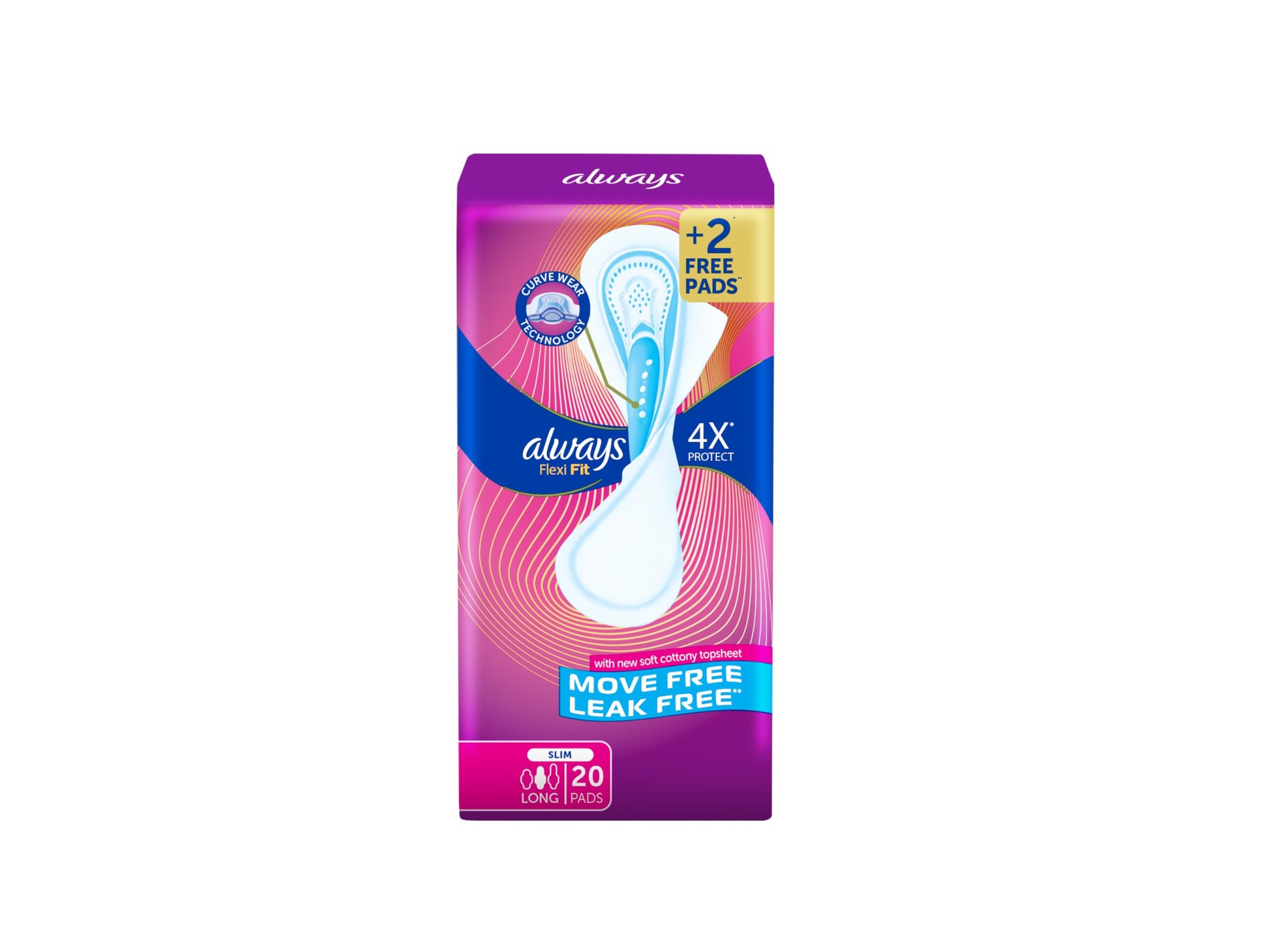 Always Flexifit Long Soft Pads, 20 Pads