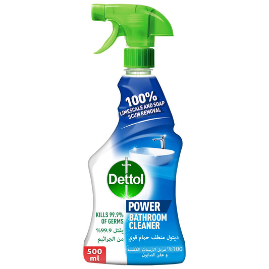Dettol Power Bathroom Cleaner, Trigger Spray Bottle, 500ml