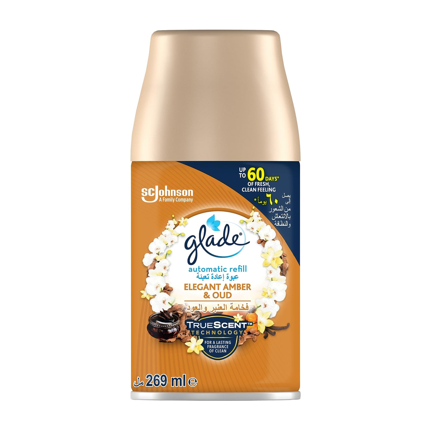 Glade Automatic Refill Air Freshener with Elegant Amber and Oud Scent - 269 ml