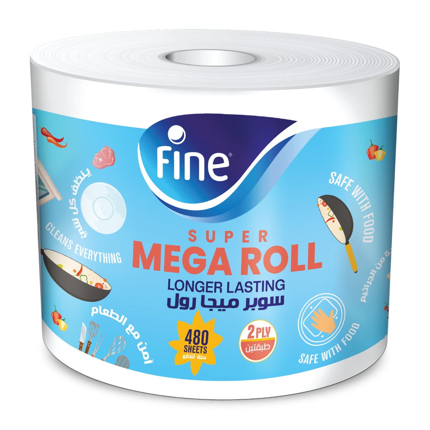 Fine Kitchen Paper Towel Roll 2 Ply 480 Sheets