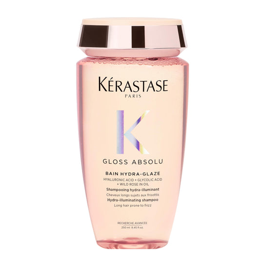 KÉRASTASE Gloss Absolu High-Shine Anti-Frizz Shampoo | Cleanses & Reveals Ultimate Shine, for Glossy & Bouncy Hair with Glycolic Acid, Hyaluronic Acid & Wild Rose | 250ml