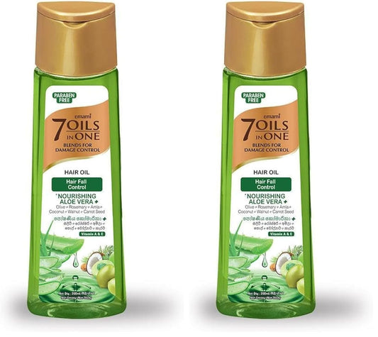Emami 7 In 1 Hair Oil Fall Control Nourishing Aloe Vera 100ml (Pack of 2)