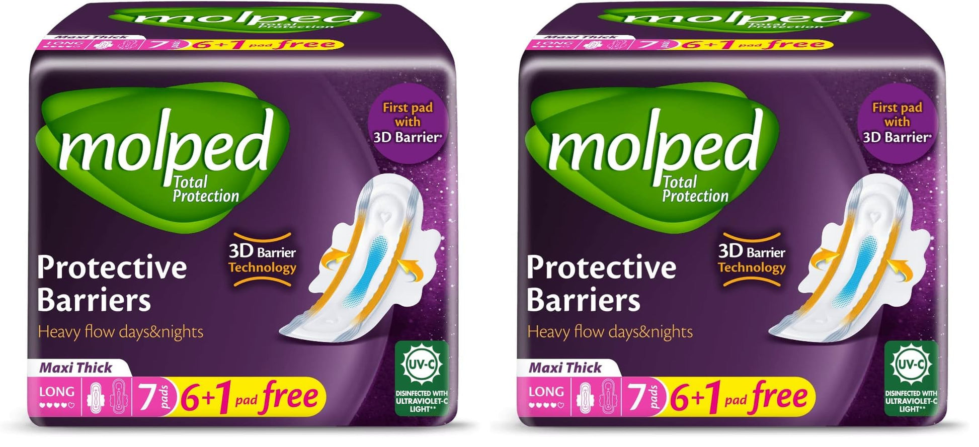 Molped Total Protection - Single Pack - long 7 Pads (Pack of 2)