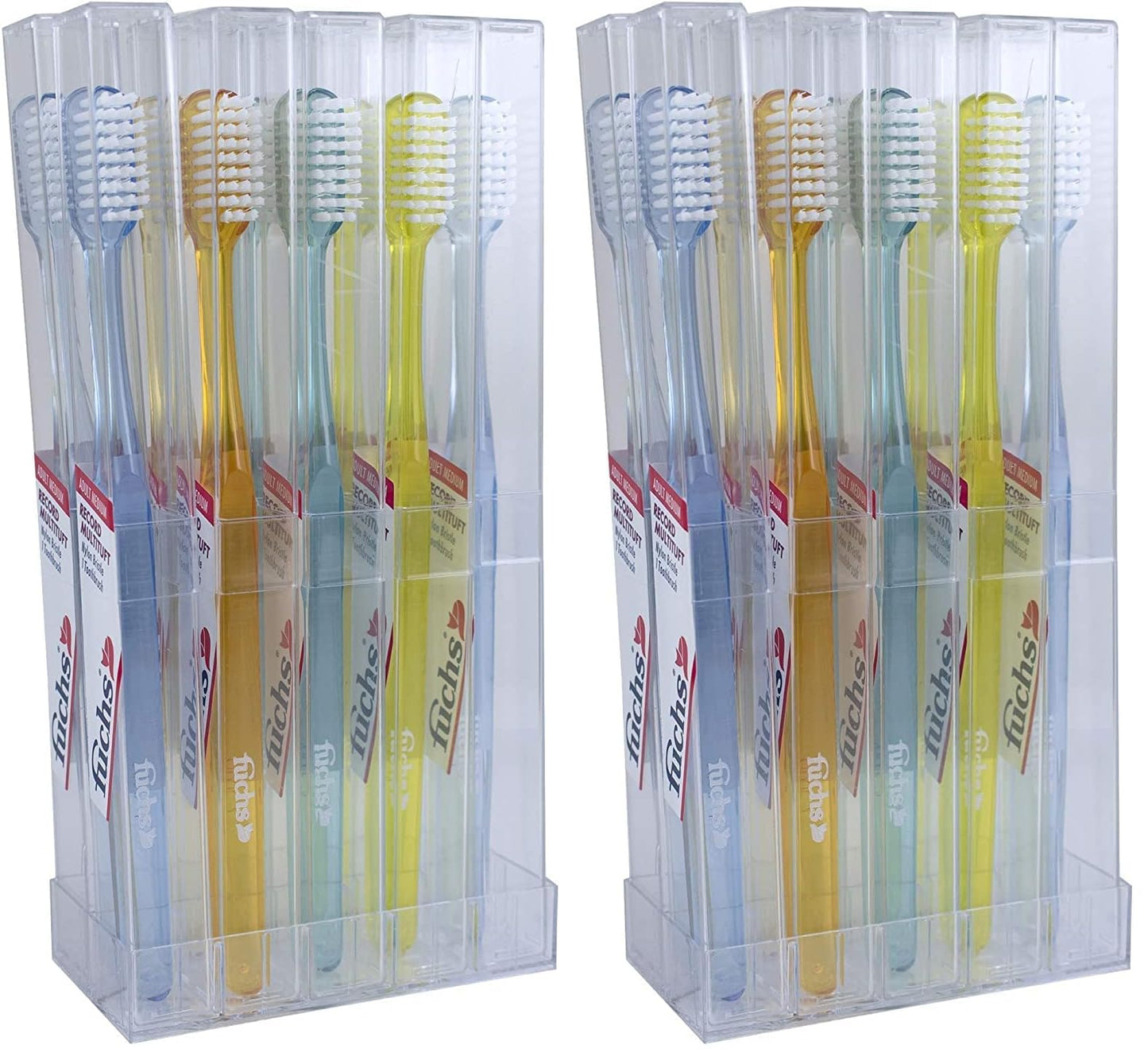 Fuchs Comfort Toothbrush - Blue, Medium (Pack of 2)