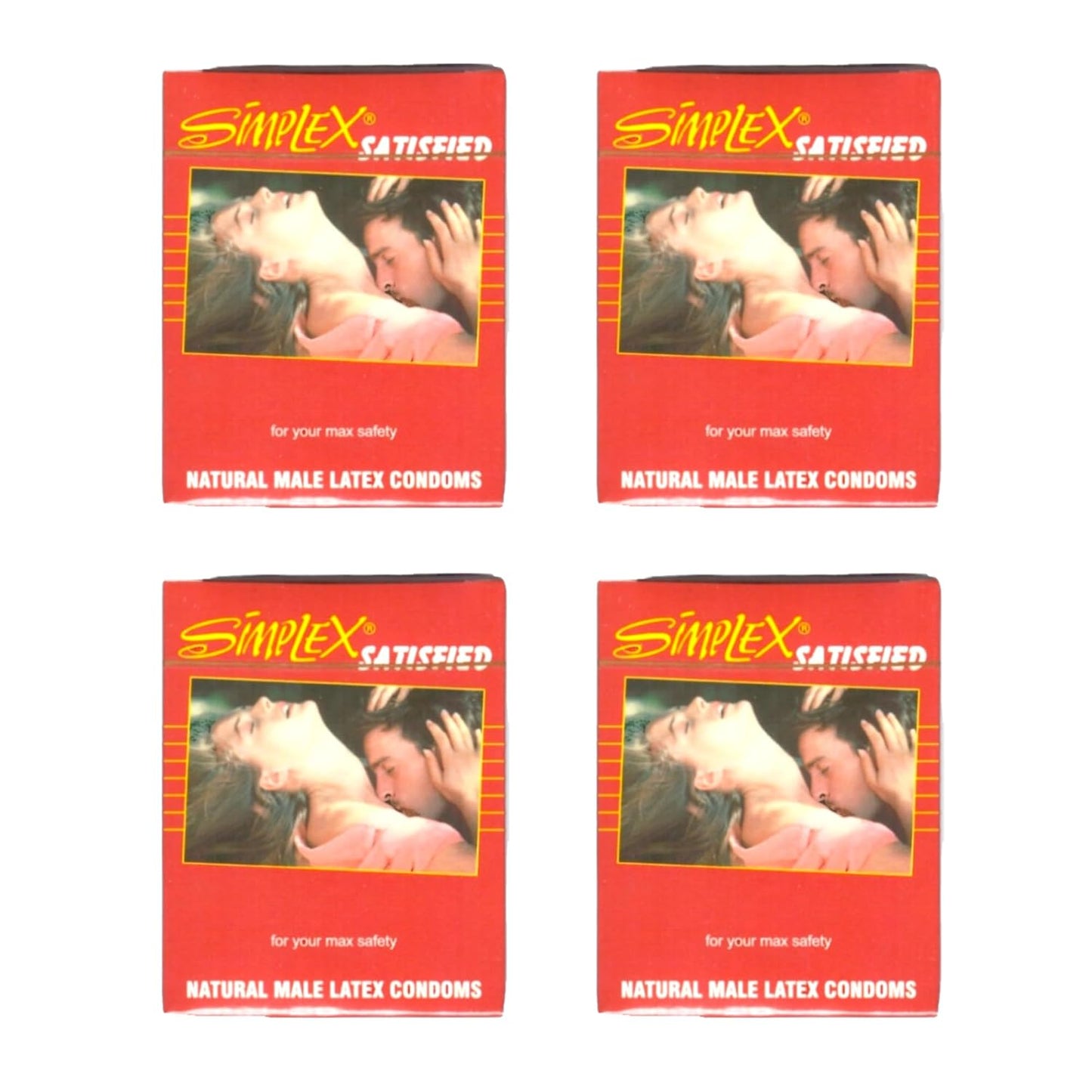 Simplex Satisfied for your Max Safety Natural Male Latex 4 Packs of 3 pieces.