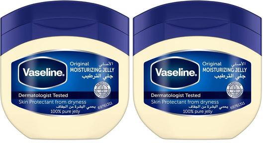 Vaseline Original Healing Jelly With triple purified formula skin protectant from dryness 50G (Pack of 2)