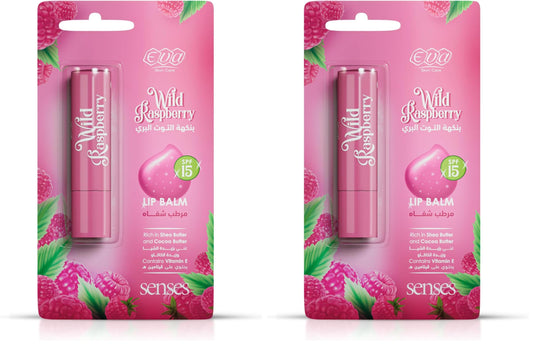 Eva Skin Care Senses Lip Balm - Wild Raspberry 4gm (Pack of 2)