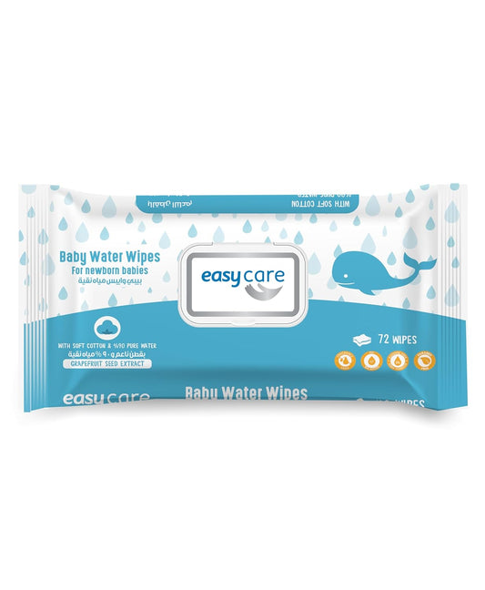 Easy Care Water Baby Wipes, 72 Wipes