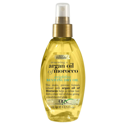 OGX Hair Oil, Renewing+ Argan Oil of Morocco, Weightless Reviving Dry Oil, Spray, New Formula, 118ml