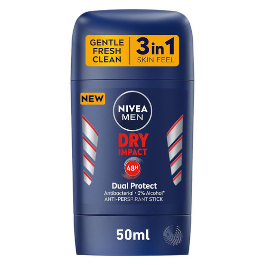 NIVEA MEN Antiperspirant Stick for Men, 48h Protection, Dry Impact, 50ml