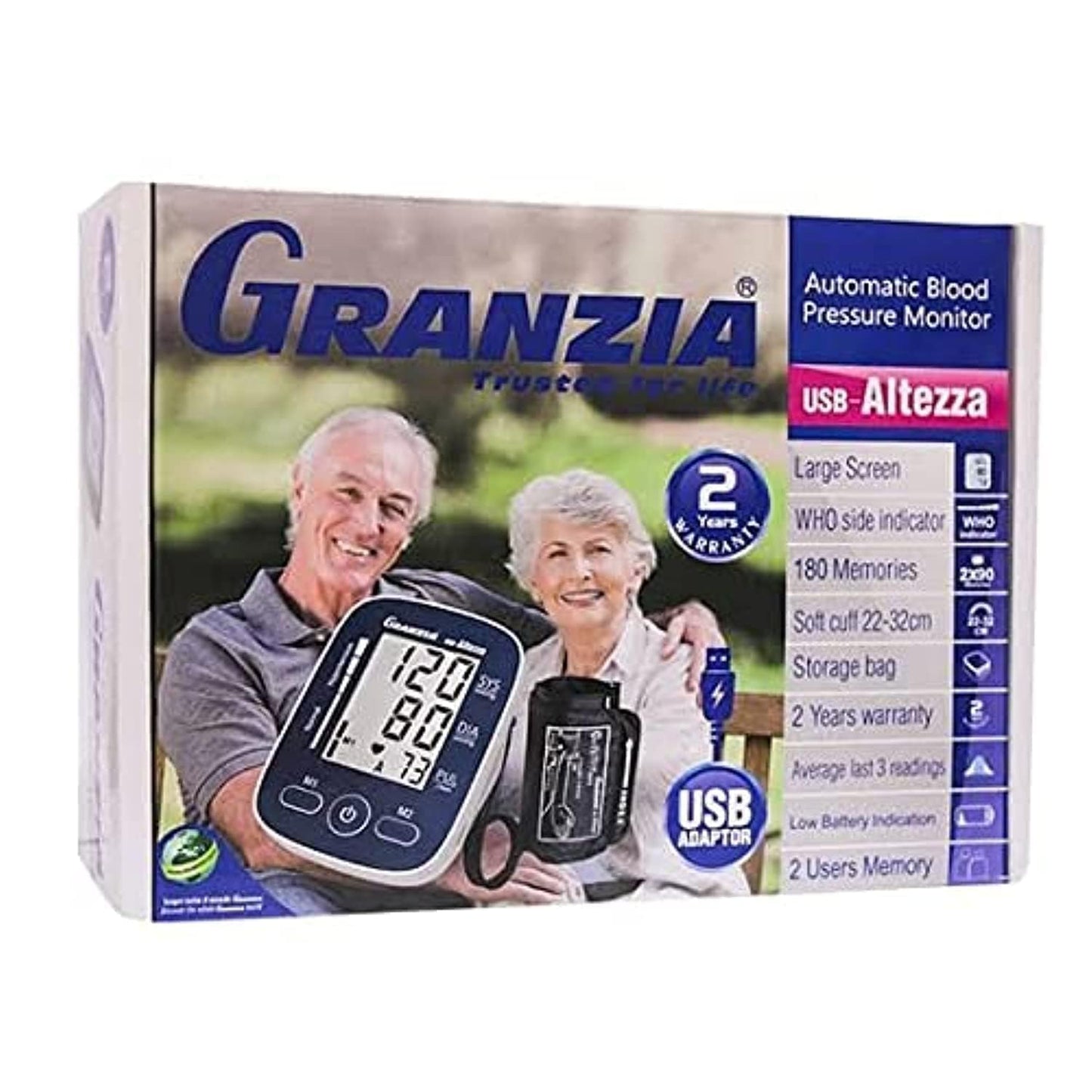 Granzia Altezza blood pressure monitor with USB cable