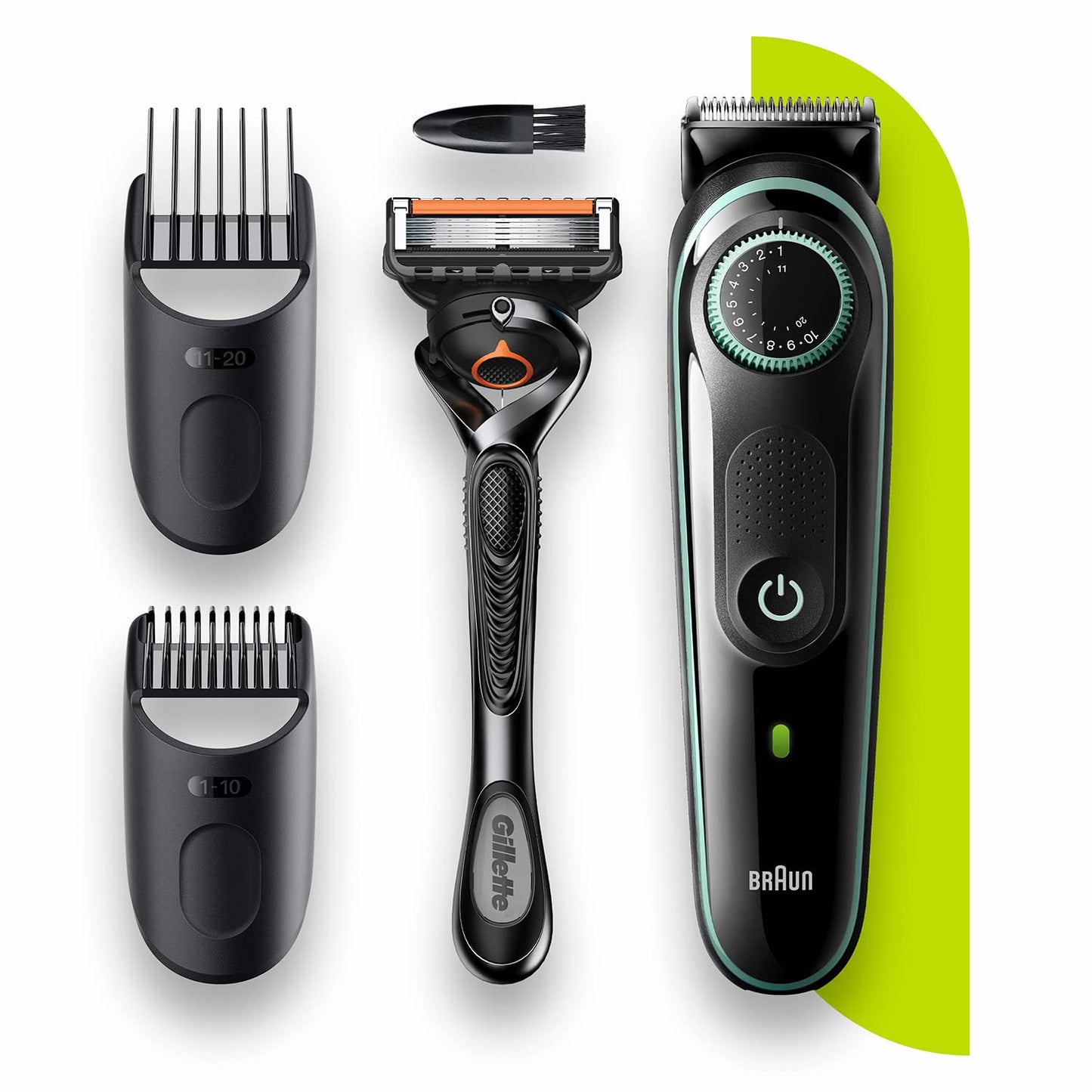 Braun Beard Trimmer 3 BT3341 with Precision dial, 2 attachments and Gillette ProGlide razor
