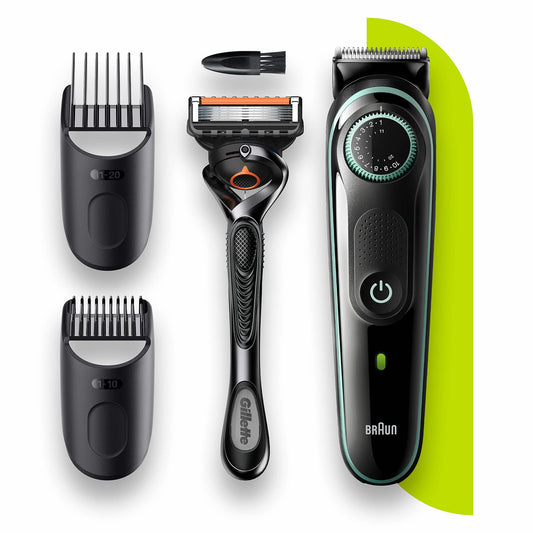 Braun Beard Trimmer 3 BT3341 with Precision dial, 2 attachments and Gillette ProGlide razor