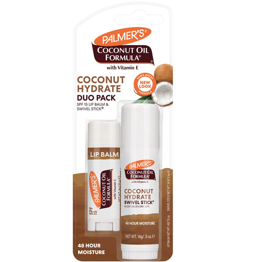 Palmer's Palmers Coconut Oil Protec and Hydrate Kit By for Unisex - 2 Pc 0.15oz Lip Balm SPF 15, 0.5oz Lip Mo