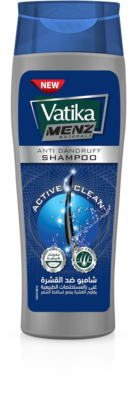 Vatika Menz Anti-Dandruff Shampoo (350mL) | Soothes Scalp, Reduces Dandruff & Prevents Recurrence | Cleanses Hair Effectively | Adds Shine and Softness