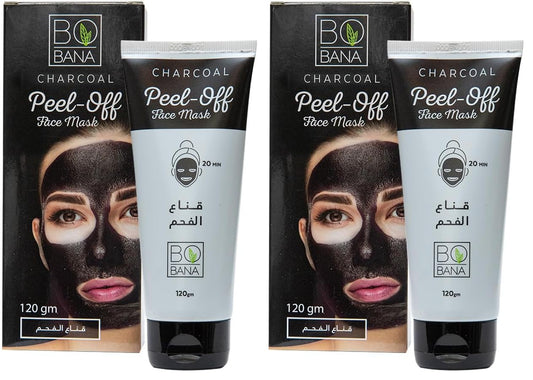 Bobana charcoal peel off face mask, 120 gm (Pack of 2)