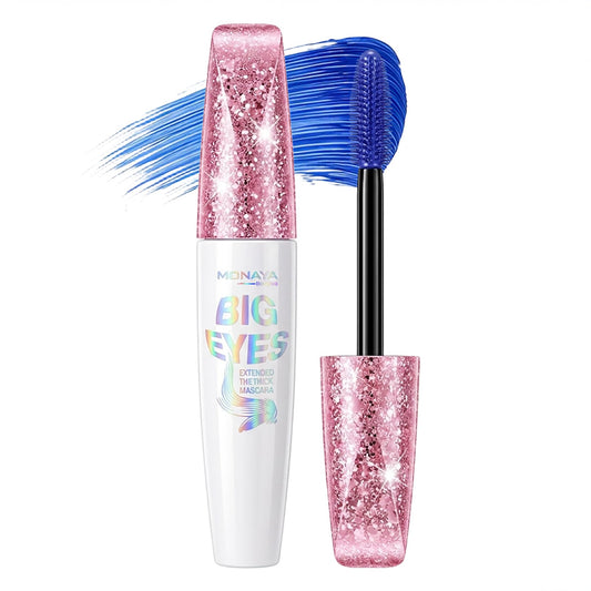 Monaya M020 Big Eyes Mascara – Blue Color, Volume, Length & Lift for Wide-Open Eyes, Long-Lasting, Vegan & Cruelty-Free