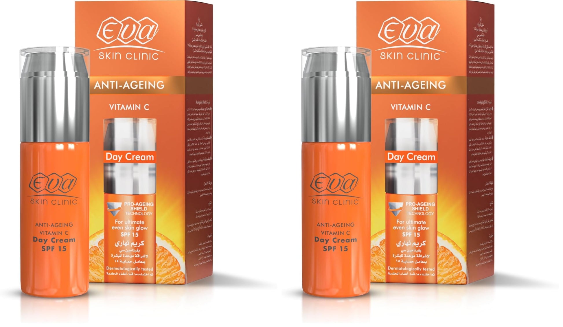 Eva Skin Clinic Vitamin C Day Cream For Ultimate Even Skin Glow (SPF 15) 50 Ml (Pack of 2) Eva