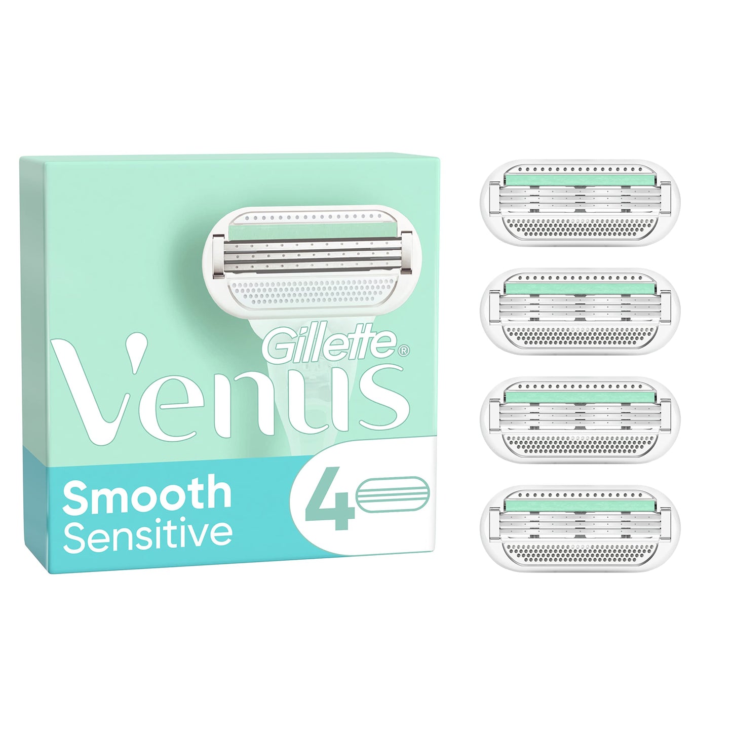 Gillette Venus Smooth Sensitive Blade Refills, Packaging May Vary – Pack of 4