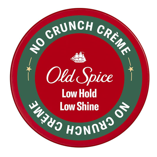 Old Spice No Crunch Crème, Hair Styling Crème for Men, Low Hold, Low Shine, 2.22 Oz