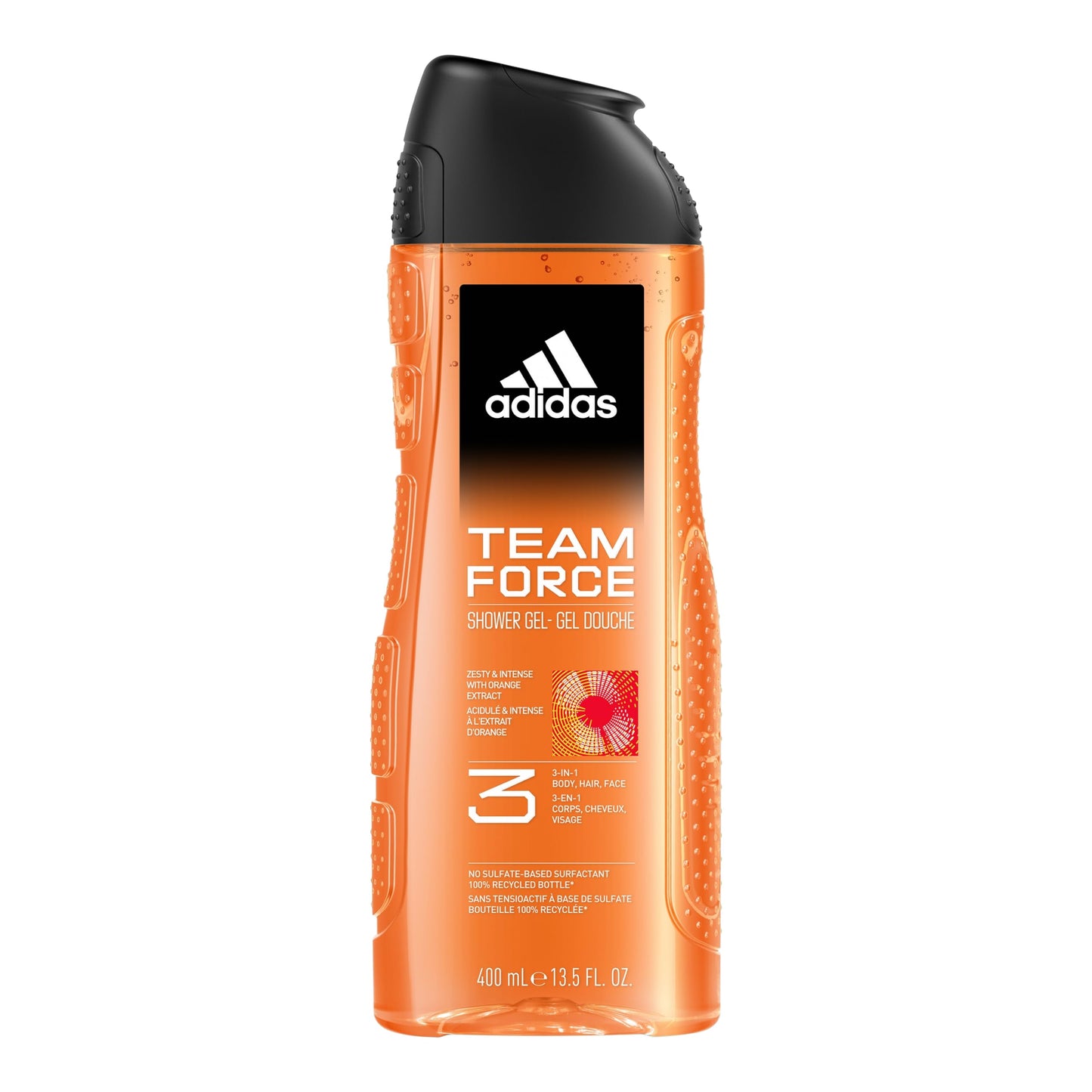 adidas Team Force 3-In-1 Shower Gel For Men, 400 Ml