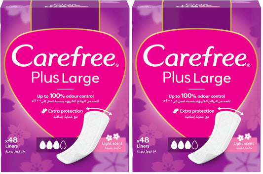 CAREFREE plus large panty liners, light scent - pack of 96, Package May Vary