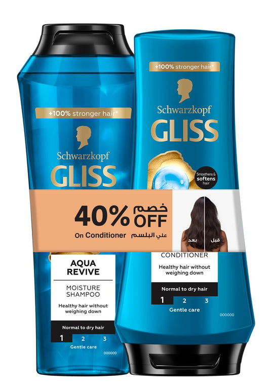 Gliss Bundle Aqua Revive 400ml Shampoo & Conditioner 360ml