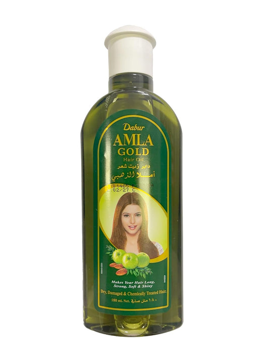 Dabur Amla gold hair oil | with amla, almond & henna | for dry, damaged & chemically treated hair - 180 ml