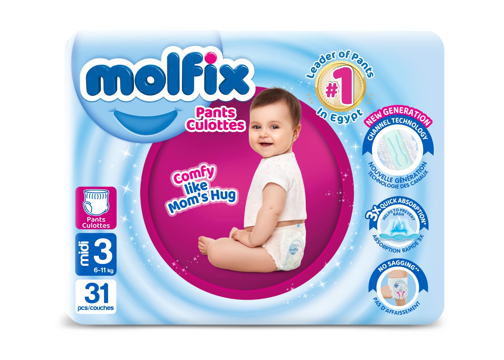 Molfix Pants Diapers - Twin Pack - Midi Size 3-31 Pieces