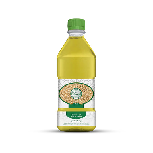Purity- بيورتي Sesame seed Oil Virgin Unrefined Cold Pressed Oil, 100% Pure Natural, For Skin, Body, Face, and Hair Growth Moisturizer. Great For Creams, Lotions, Lip balm and Soap Making 1 Liter