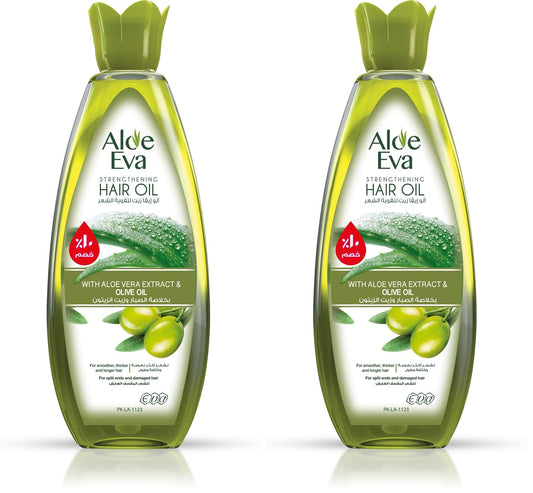 Eva Aloe Eva Strengthening Hair Oil With Aloe Vera & olive oil 255ml (Pack of 2)