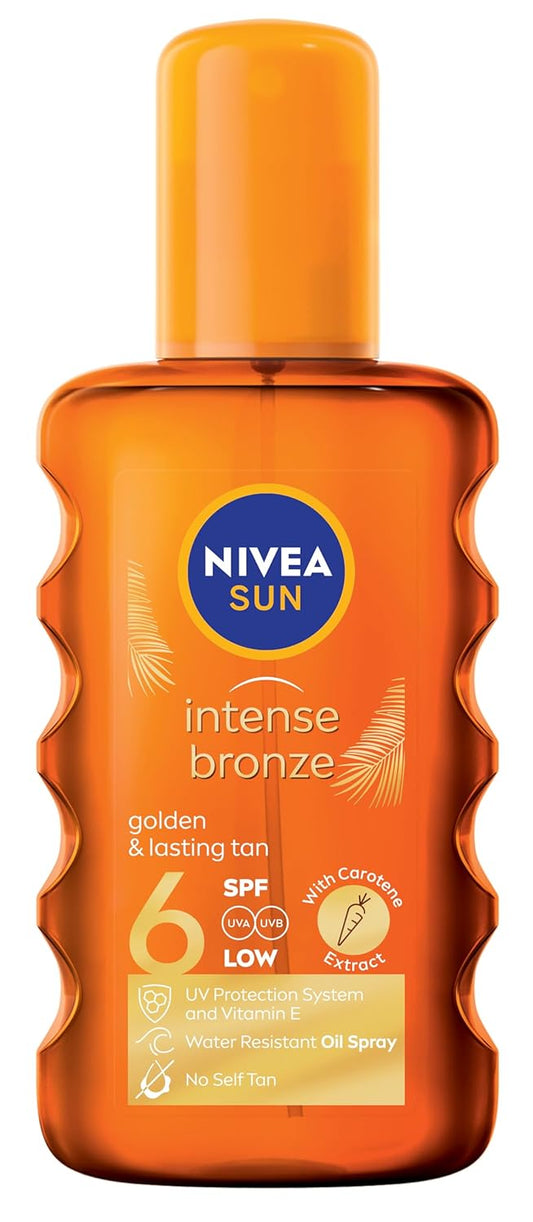 NIVEA Sun Carotene Tanning Oil Spray with Vitamin E and Jojoba Oil, SPF 6 (200ml)