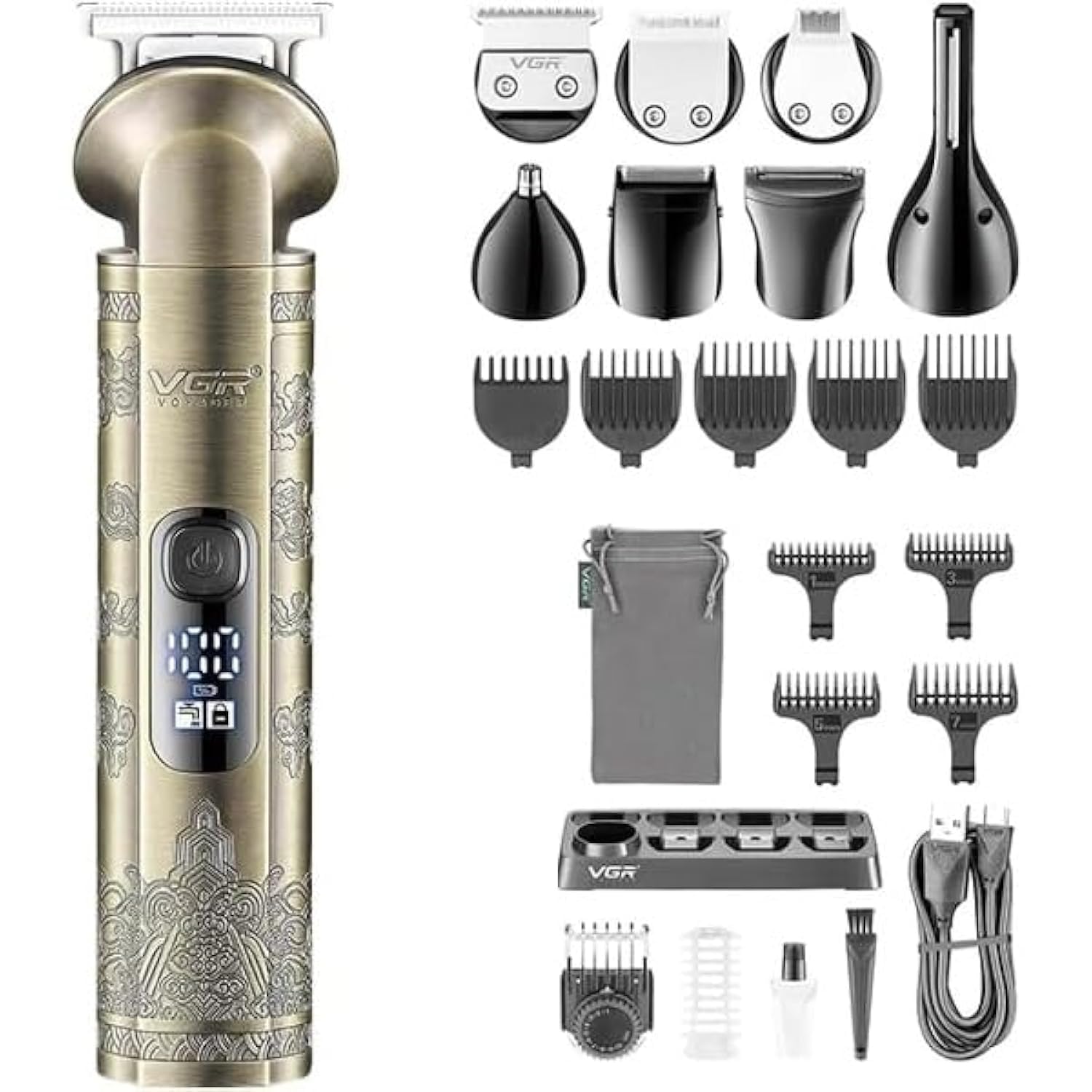 Vgr V-109 Waterproof Ipx6 6 In 1 Professional Set Hair Beard Trimmer Clipper Shaver Nose Trimmer Mesin Gunting Rambut