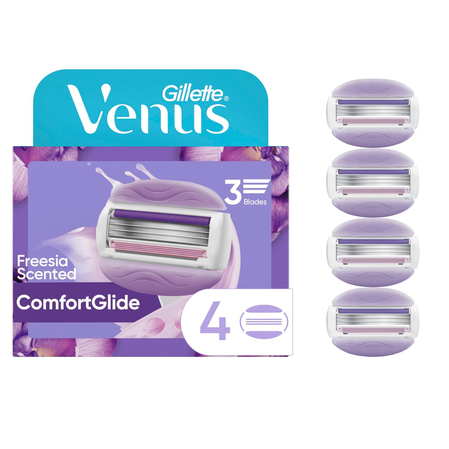 Gillette Venus ComfortGlide Breeze Women's Razor Blade Refills, Packaging May Vary – 4 Count