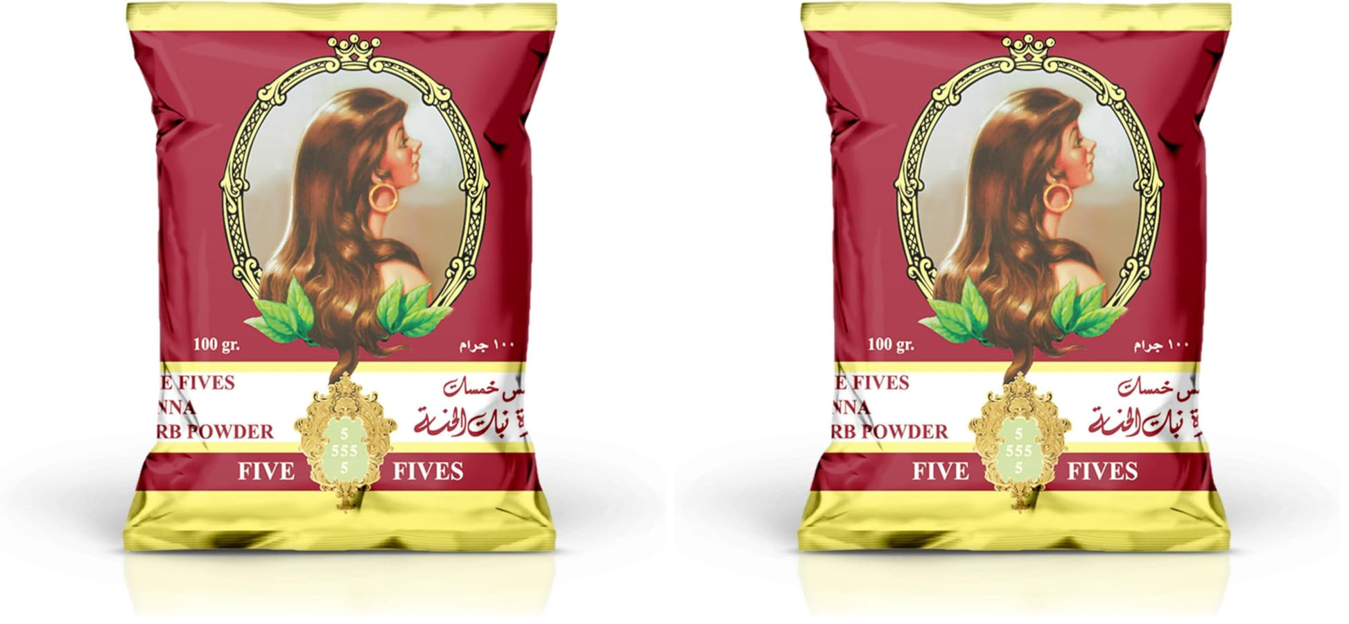 Five Fives Natural Henna Powder, Brown - 100 gm (Pack of 2)