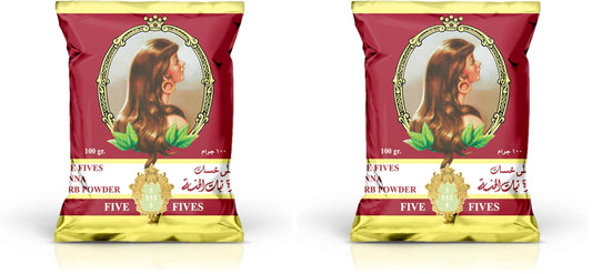 Five Fives Natural Henna Powder, Brown - 100 gm (Pack of 2)