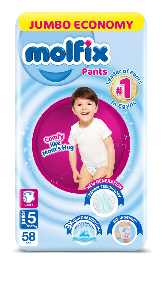 Molfix Pants Diapers - Jumbo Pack - Junior Size 5 - 58 Pieces