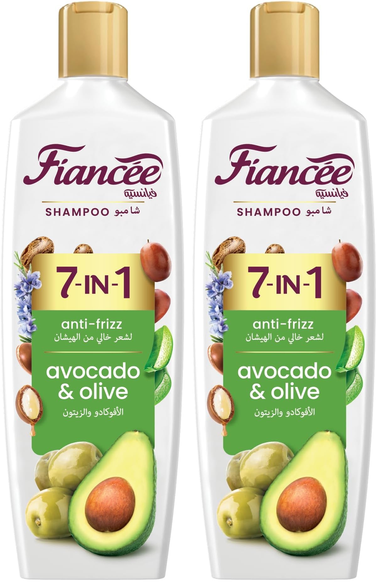 Fiancee Fiancée Shampoo with avocado and olive hair anti frizz/rich in natural ingredients / 340 ml (Pack of 2)