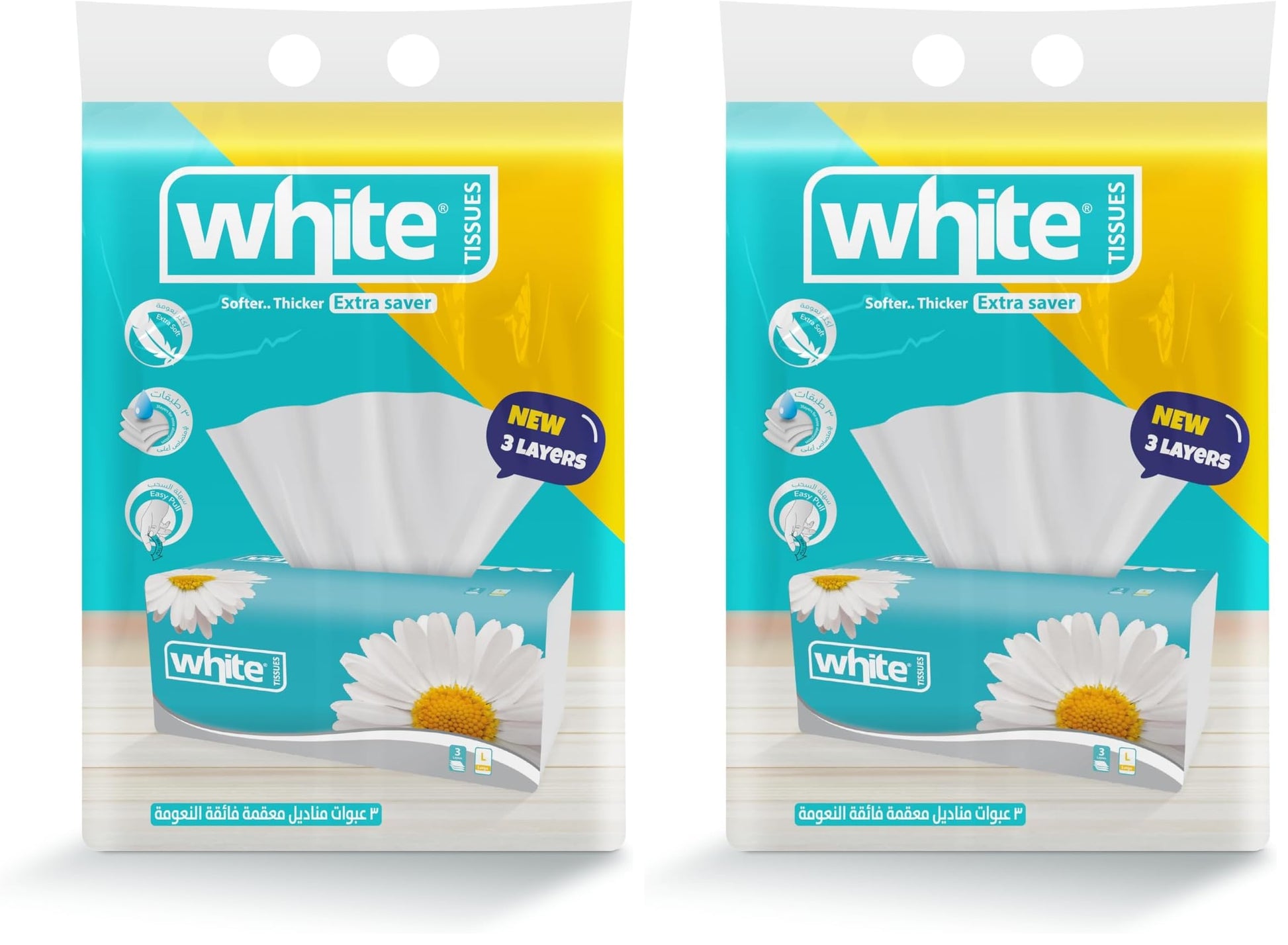 White Flexi 500 Tissues Large 3 Ply -Pack of 6