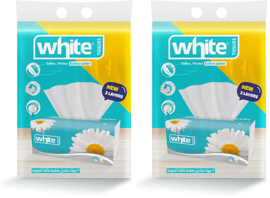 White Flexi 500 Tissues Large 3 Ply -Pack of 6