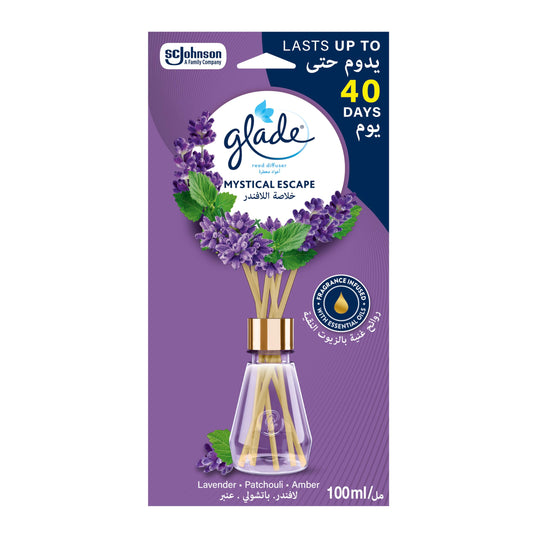 Glade Mystical Escape Reed Diffuser, Lavender, 100ml, Lasts for up to 40 days